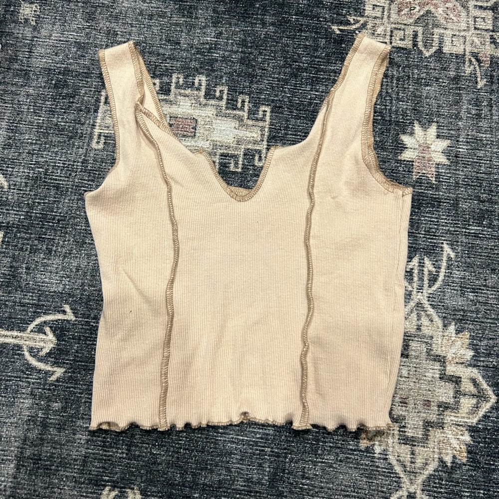 PACSUN Cropped Ribbed Tank Top